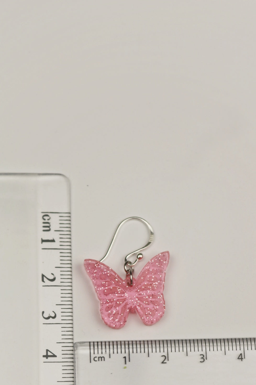 Purple Glitter Sparkly Acrylic Butterfly Earrings