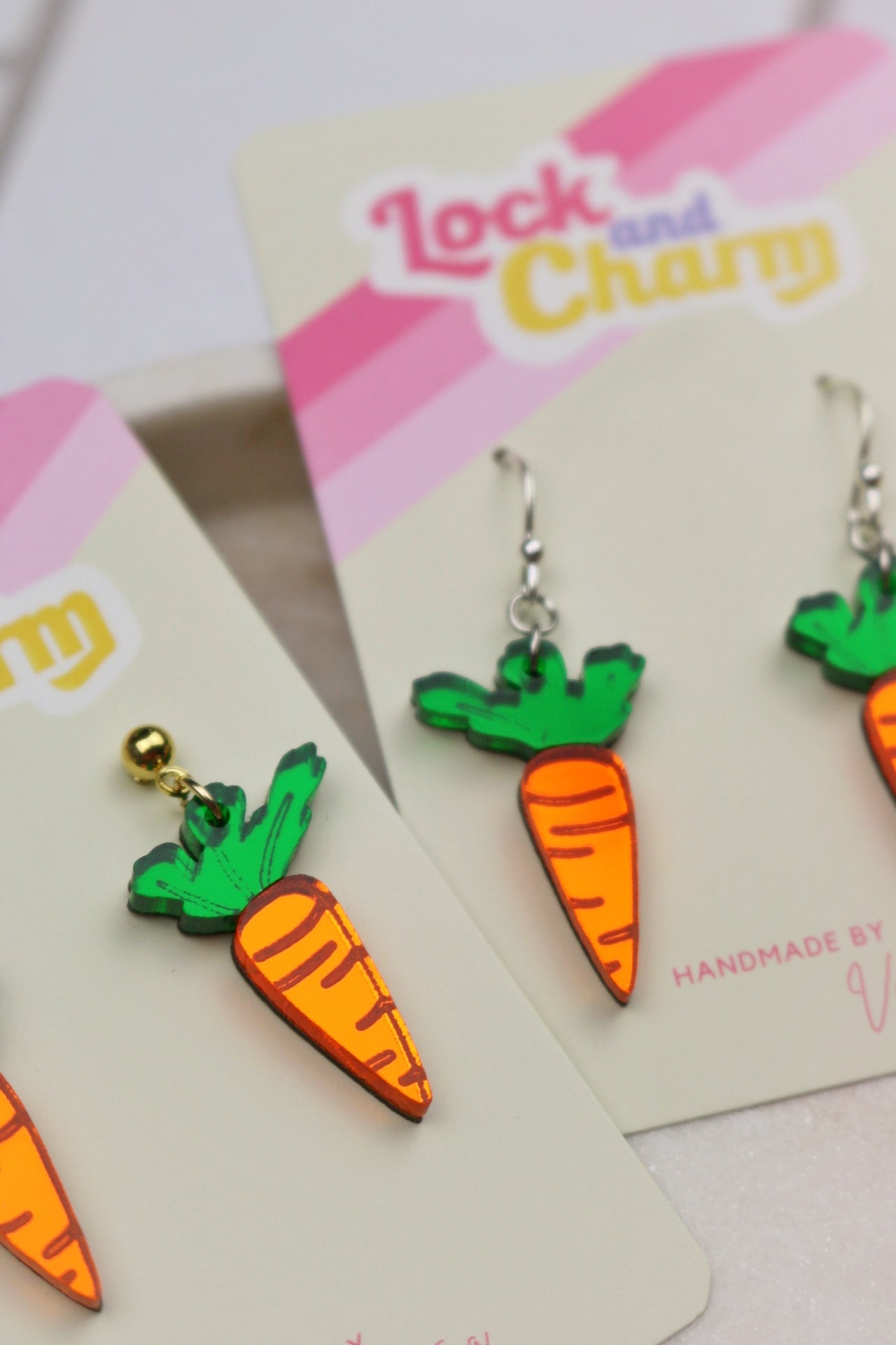 Carrot Acrylic Earrings