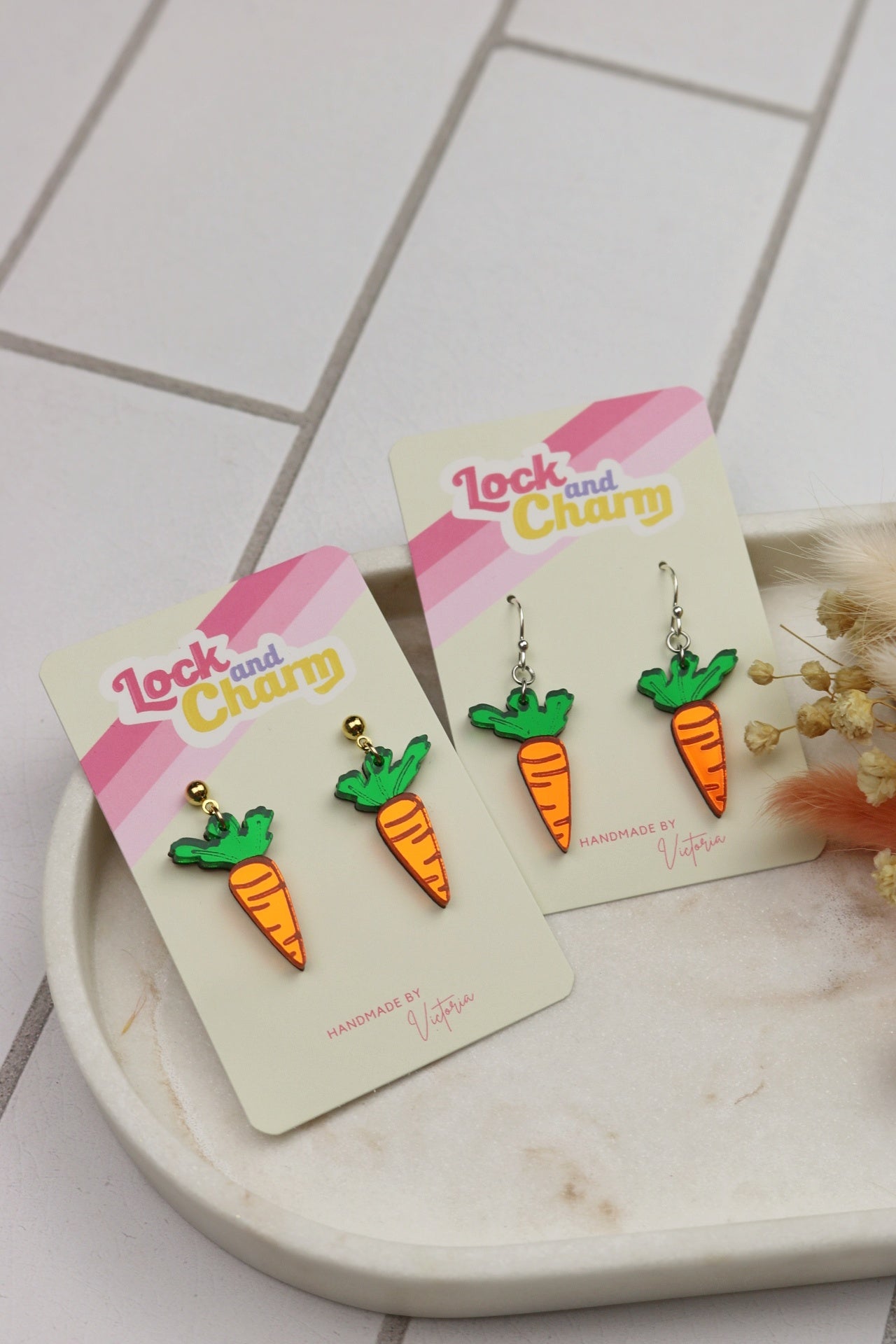 Carrot Acrylic Earrings
