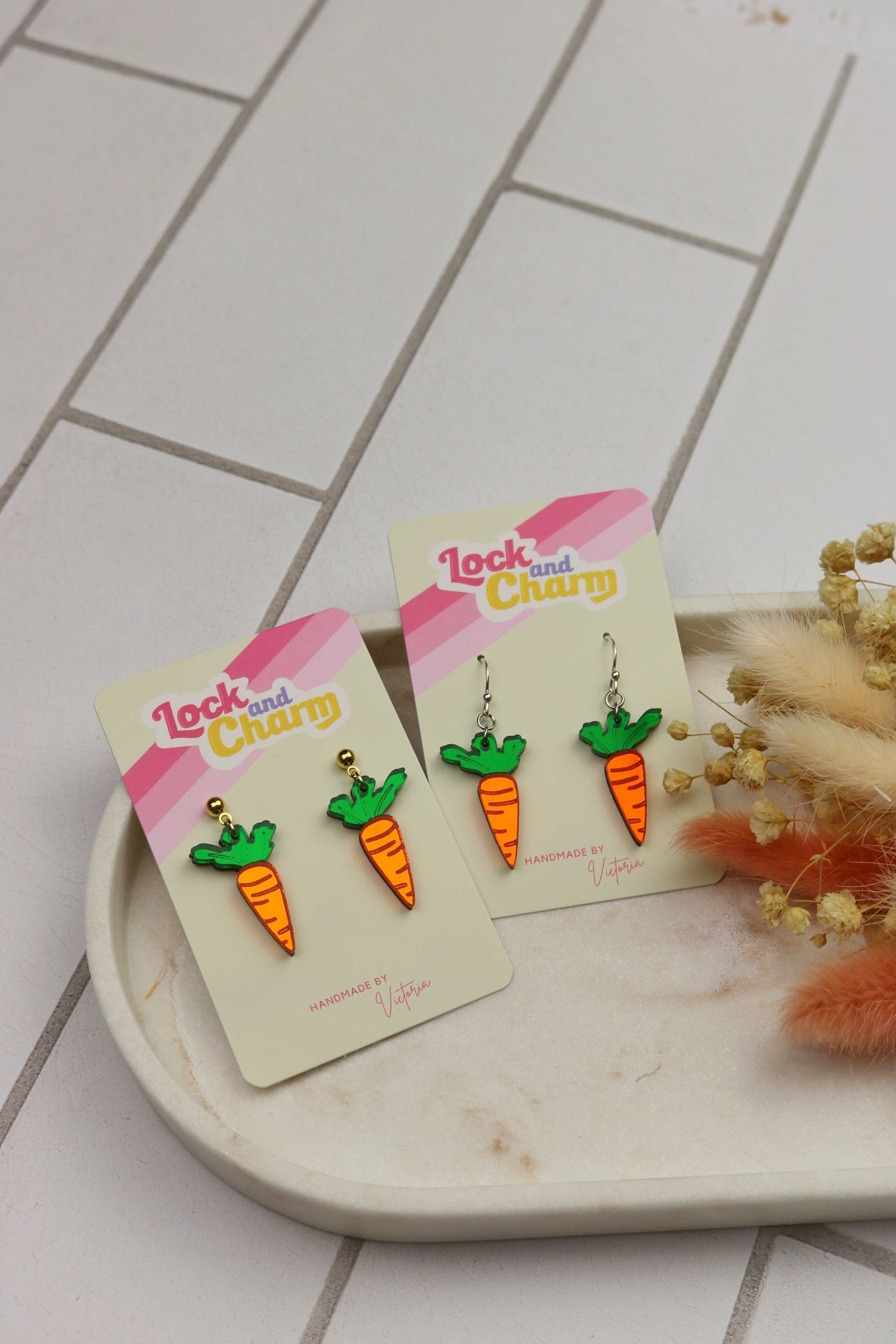 Carrot Acrylic Earrings