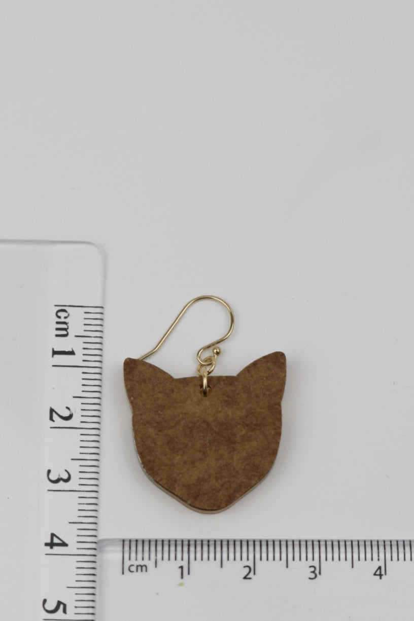 Gold Acrylic Mystical Cat Earrings