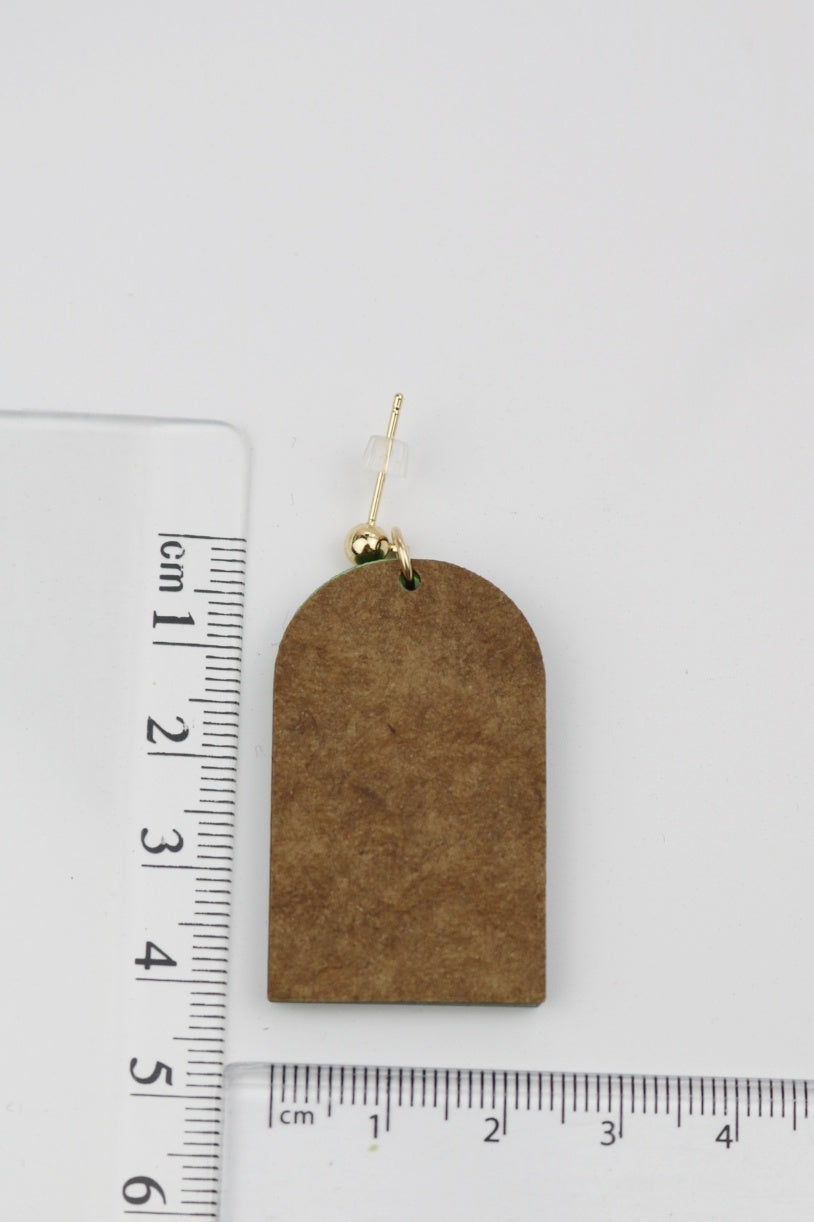 Blue Marbled Acrylic Statement Snake Arch Earrings