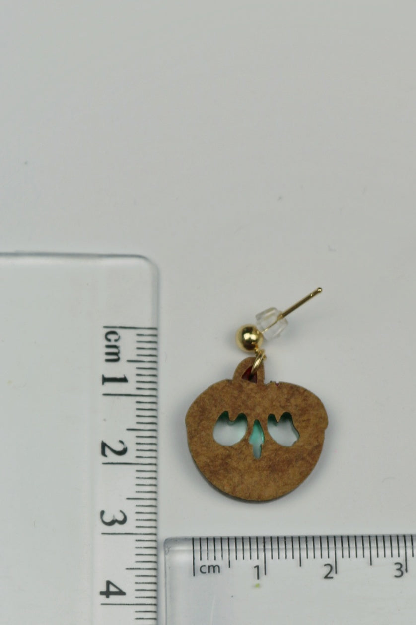 Poison Apple Green and Red Acrylic Halloween Earrings