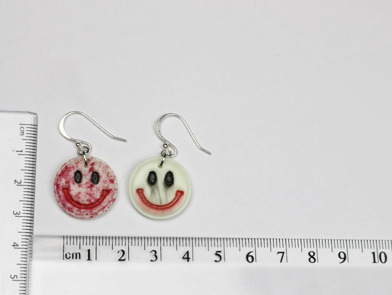 Glow in the Dark Spooky Smiley Halloween Clay Earrings