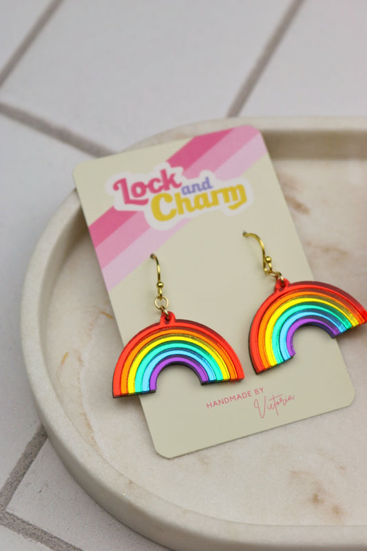 Statement Rainbow Acrylic Earrings