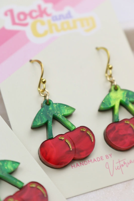Cherry Acrylic Earrings