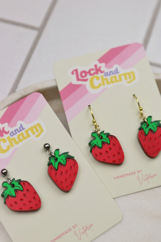 Strawberry Acrylic Earrings