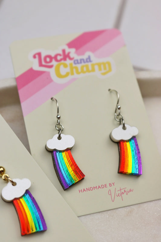 Rainbow Cloud Acrylic Earrings