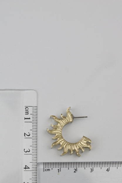 Double Sided Gold and Silver Acrylic Sun Hoop Earrings