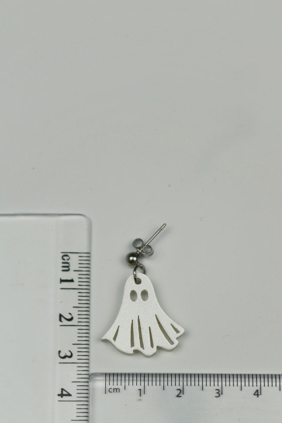 White Ghost Acrylic Halloween Earrings
