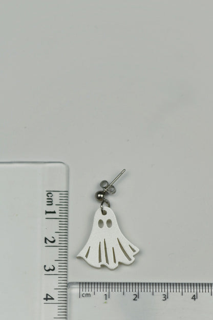 White Ghost Acrylic Halloween Earrings