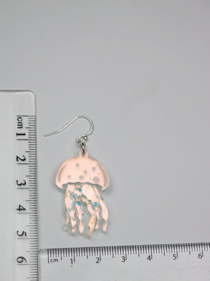 Iridescent Acrylic Jellyfish Earrings
