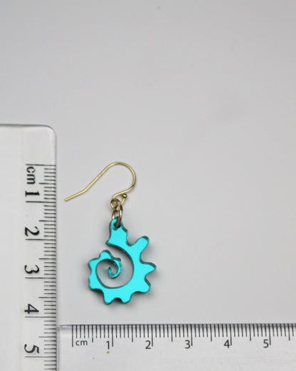 Swirly Fossilised Sea Shell Acrylic Earrings