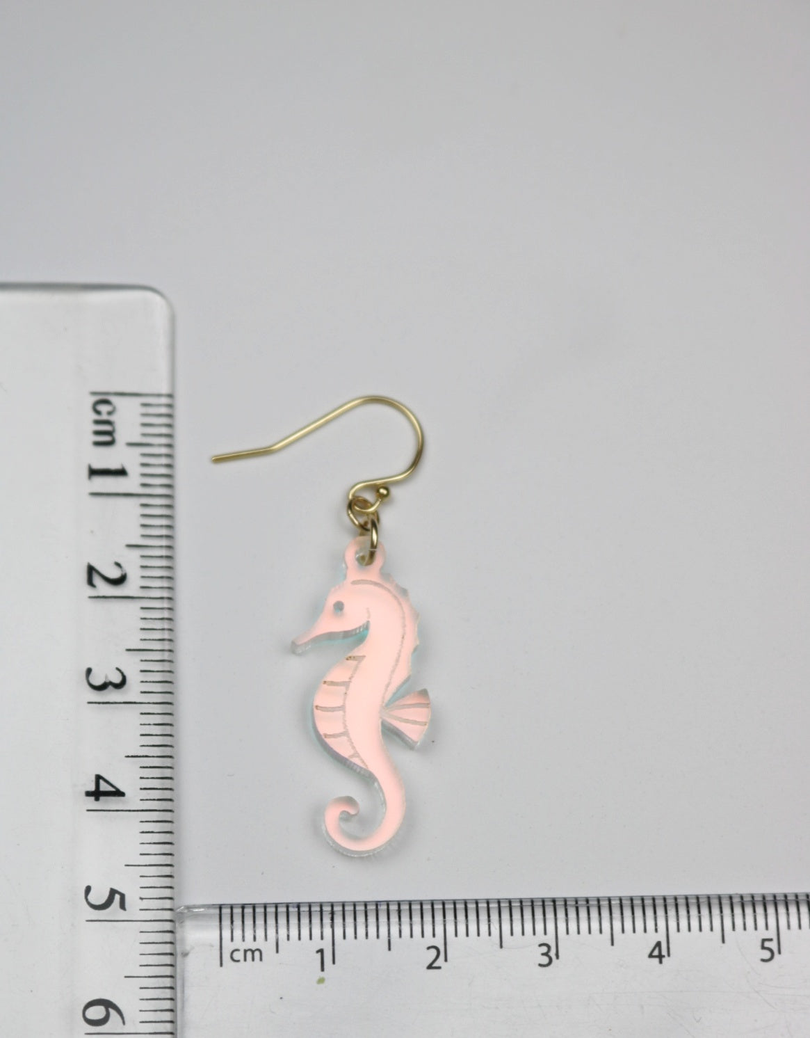 Iridescent Seahorse Acrylic Earrings