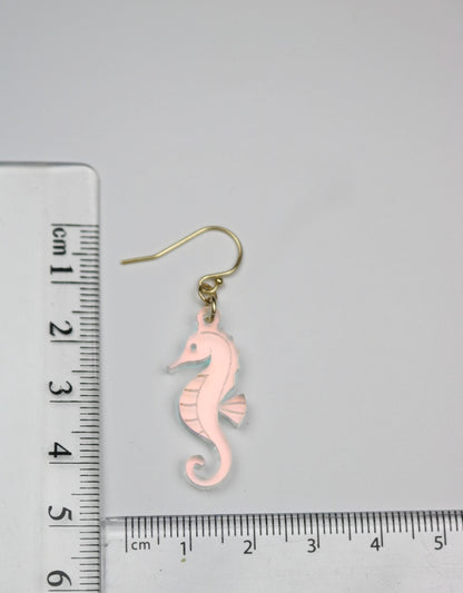 Iridescent Seahorse Acrylic Earrings
