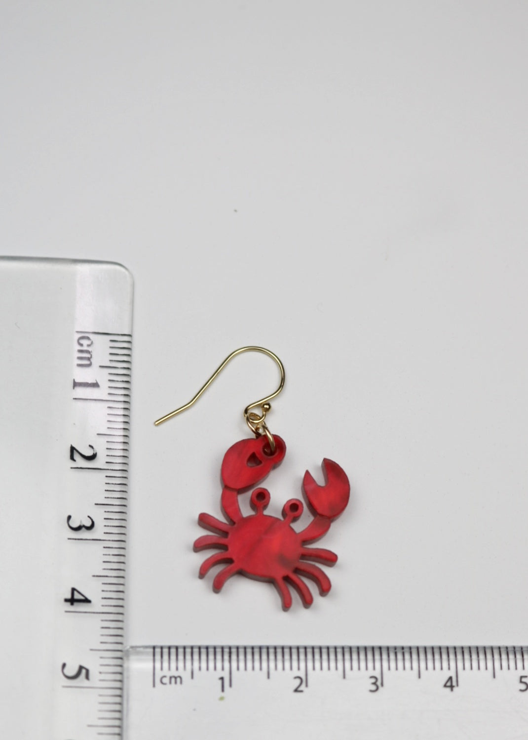 Marbled Red Lobster and Crab Acrylic Earrings