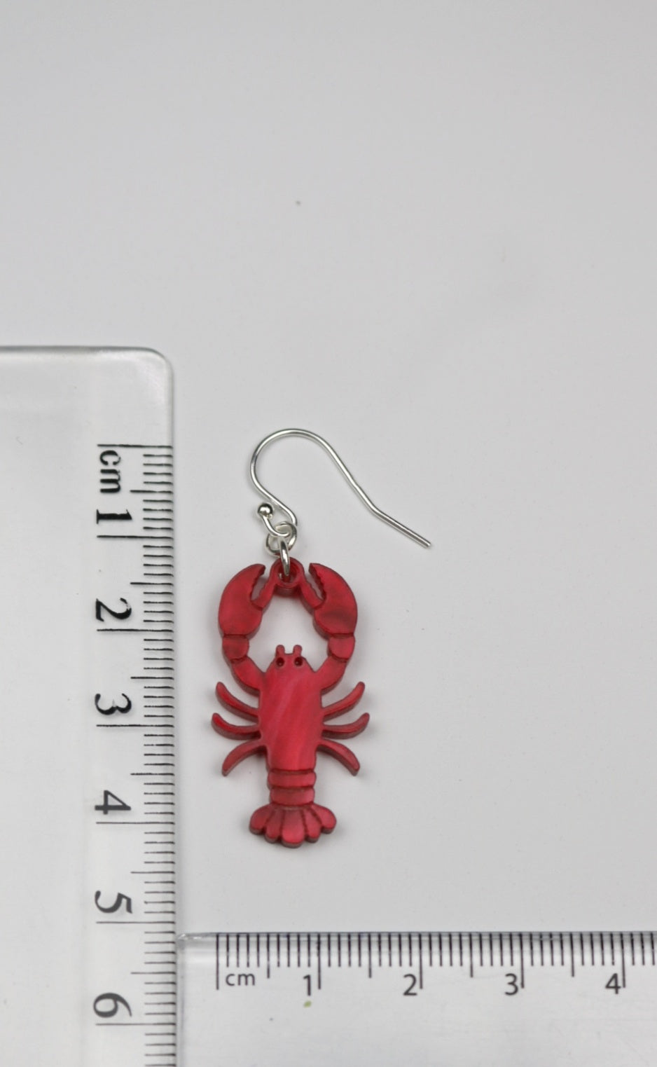 Marbled Red Lobster and Crab Acrylic Earrings