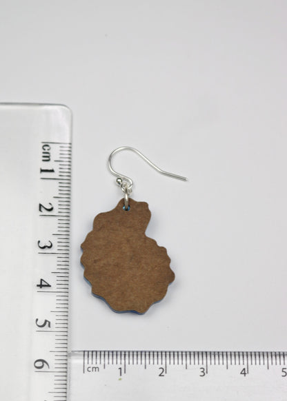 Blue and Silver Mirrored Acrylic Fossil Shell Earrings