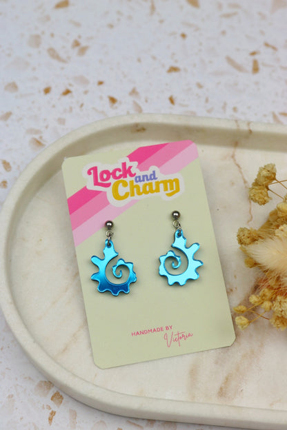 Swirly Fossilised Sea Shell Acrylic Earrings