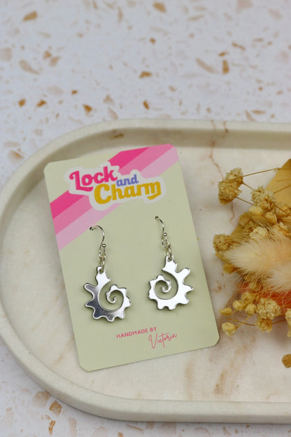 Swirly Fossilised Sea Shell Acrylic Earrings