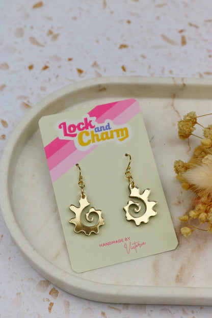 Swirly Fossilised Sea Shell Acrylic Earrings