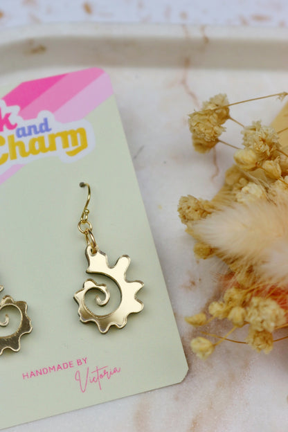 Swirly Fossilised Sea Shell Acrylic Earrings