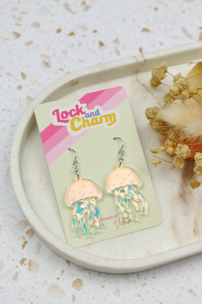 Iridescent Acrylic Jellyfish Earrings