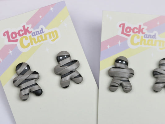 Mummy Clay Halloween Stud Earrings