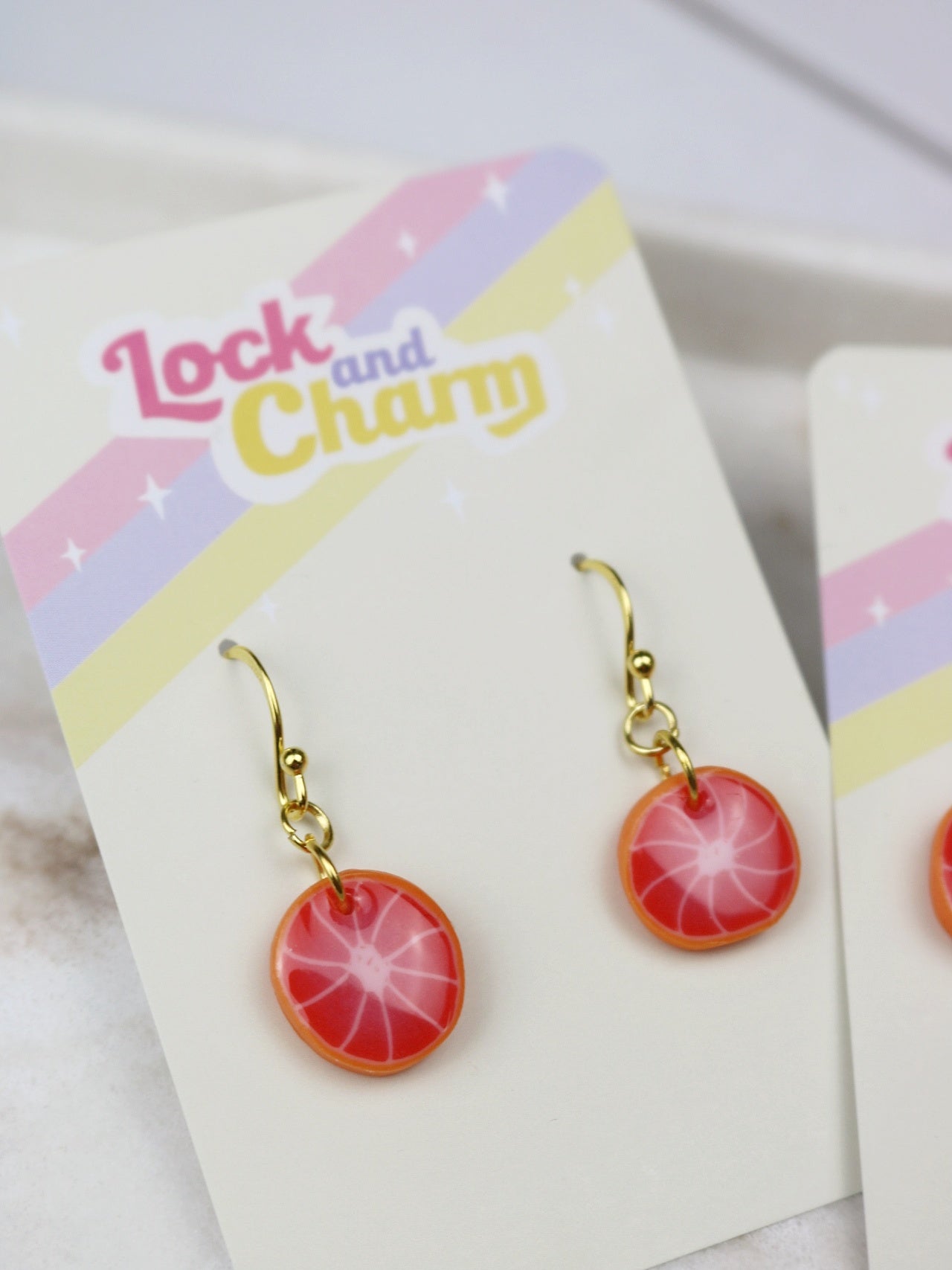 Grapefruit Slice Earrings