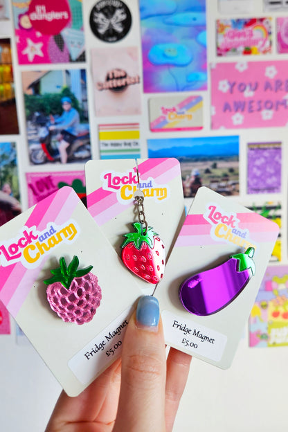 Fruit and Veg Acrylic Keyrings and Fridge Magnets